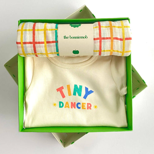 Dancer & Ditto Set - Baby Bodysuit & Muslin Swaddle Blanket in Gift Box