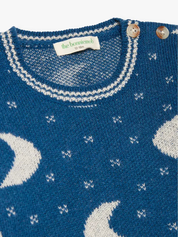 Twinkle - Navy Mix Moon Knit Sweater