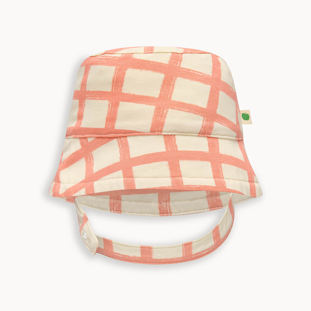 Sunrise - Terracotta Checker Jersey Baby & Kids Sun Hat