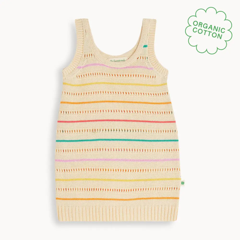 Capri - Rainbow Stripe Knit Baby & Kids Sun Dress DRESS