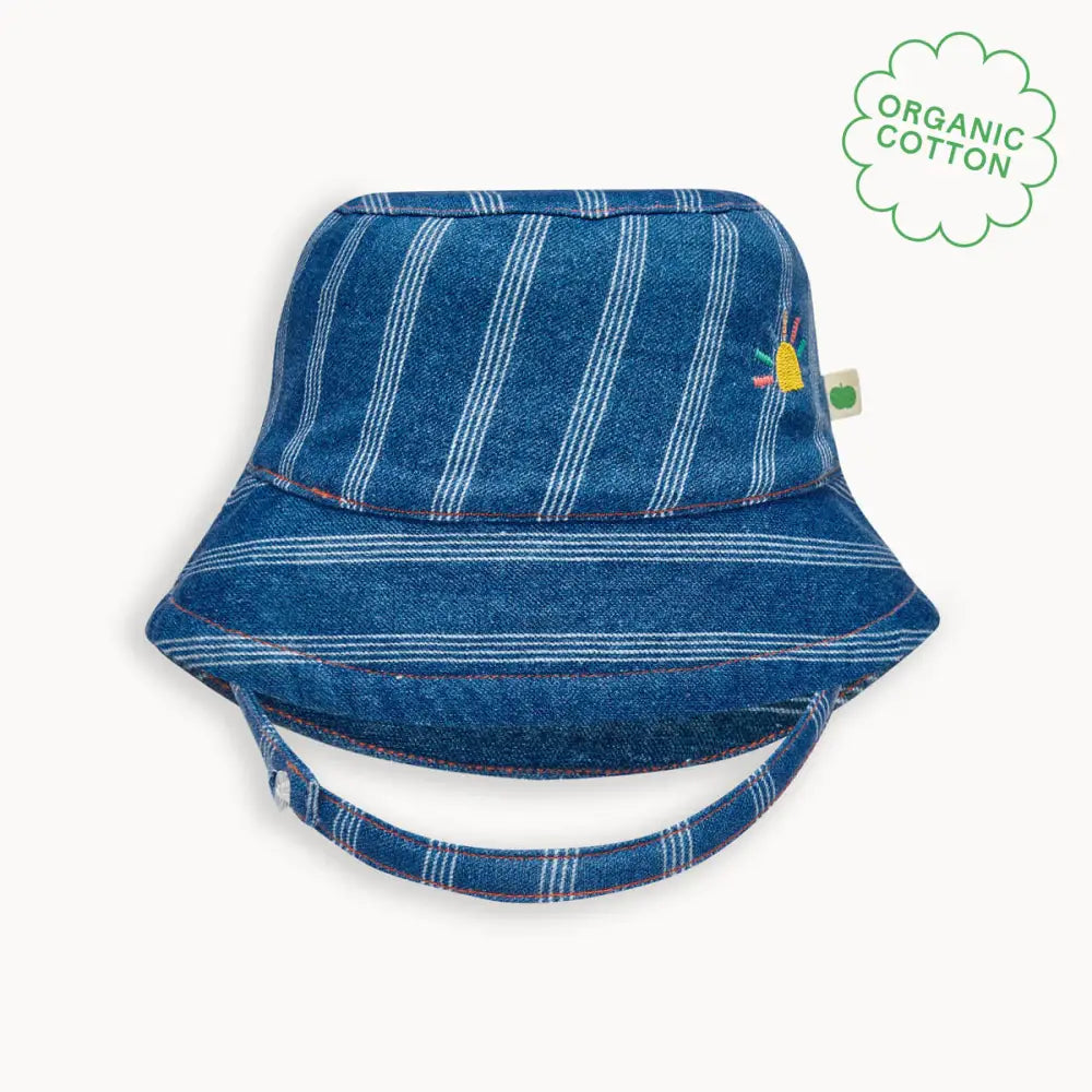 Mer - Denim Pinstripe Baby & Kids Sun Hat HAT