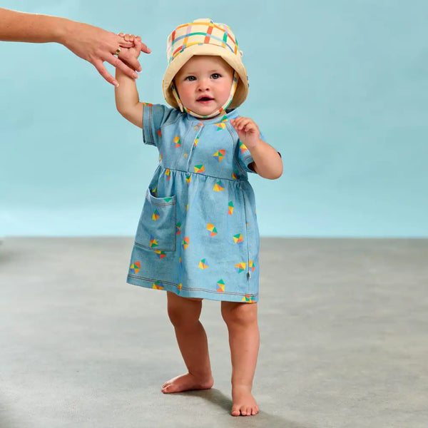 Mermaid - Beach Hut Denim Dress With Pocket - The bonniemob 