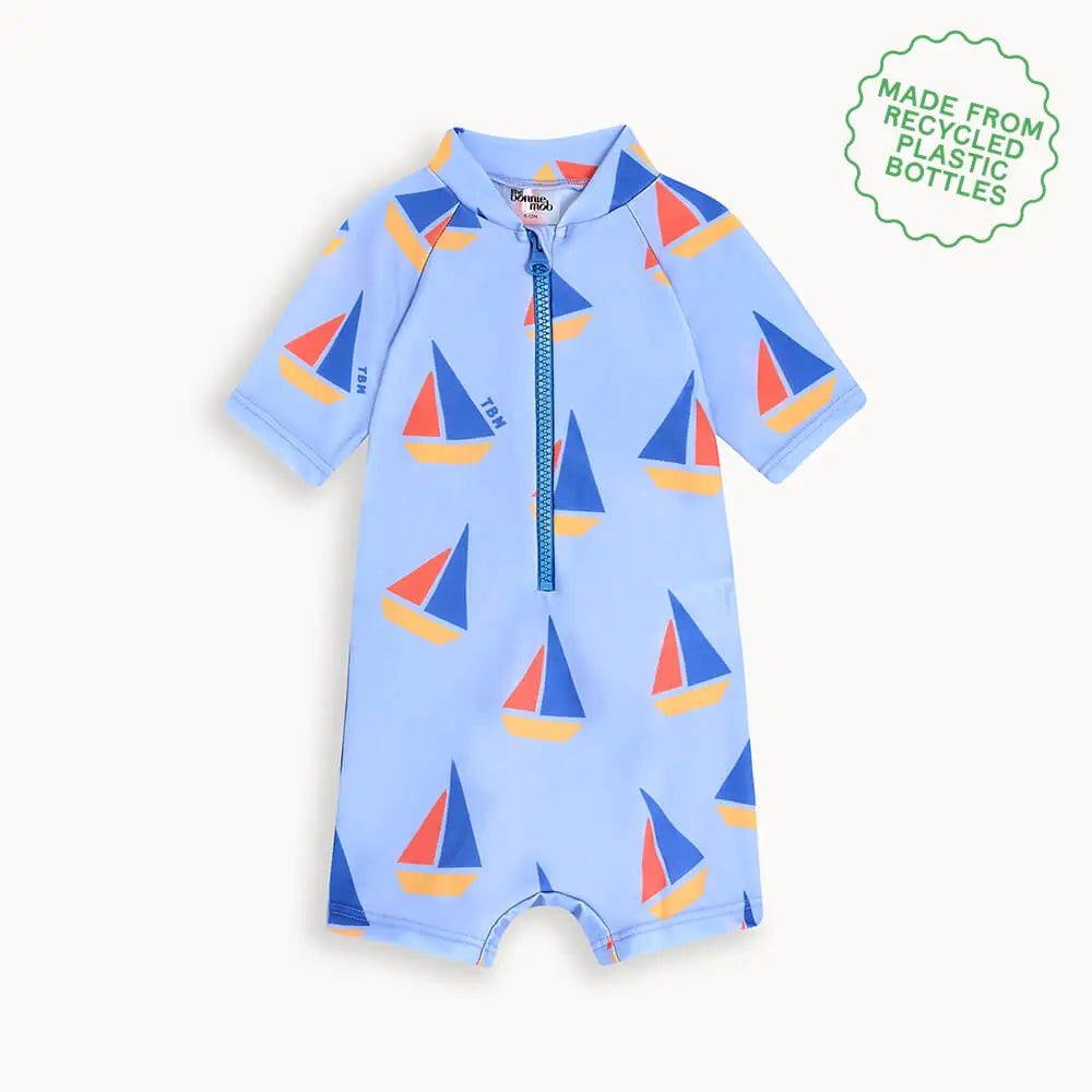 Riki - Blue Sailboat Baby & Kids Swim Rash Suit SWIMWEAR