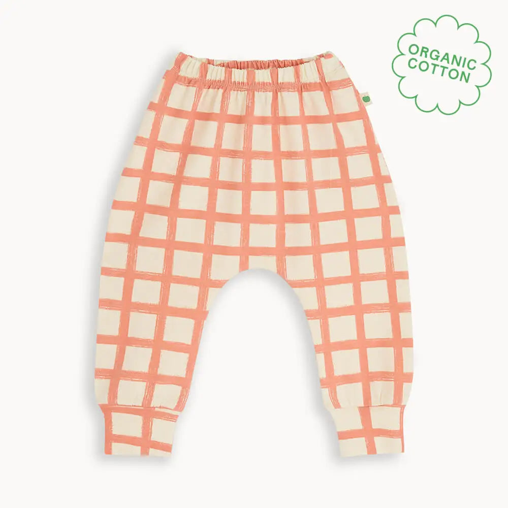 Softie - Terracotta Checker Jersey Baby & Kids Hareem Pant TROUSERS / LEGGING / SHORTS